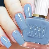 NovaCharm Dusty Blue Nail Polish, Quick Dry Nailpolish No UV Lamp Needed, Glossy Muted Blue Nail Lacquer, Long Lasting Air Dry Nail Polish for Women, 12ML