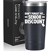 Onebttl Senior Citizen Gifts, Cool Gifts for Elderly Men on Christmas, Birthday, 20oz Stainless Steel Tumbler with Lid Straw