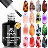 Beetles Blooming Gel 15 ml Clear UV Gel Polish Nail Art for Tortoise Nails | Marble and Natural Stone, Watercolor and Floral Print Spreading Effects, Soak-Off DIY Manicure Design