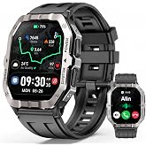 Built-in GPS Military Smart Watch for Men,2.02"Outdoor Rugged Fitness Watch | 100+ Sport Modes/Bluetooth Call/Heart Rate Sleep SpO2 Monitor/Fitness watch Compatible for Android and iPhone