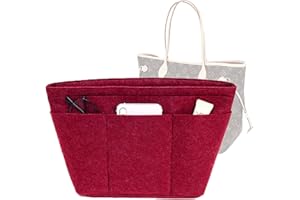 Lckaey purse insert for louis vuitton bag organizer insert tote neverfull mm organizer 1075Claret-M