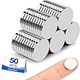 Small Magnets, 50 Pack Refrigerator Magnets 15x2mm Rare Earth Magnets Neodymium Magnets for Crafts, Whiteboard, Kitchen Cabinet