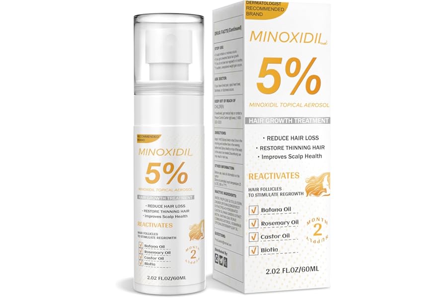 Minoxidil for Men and Women, Hair Growth Biotin Serum with Batana and Rosemary for Hair Beard Regrowth Treatments Extra Strength Hair Loss Solution, Clinically Proven to Regrow Thicker