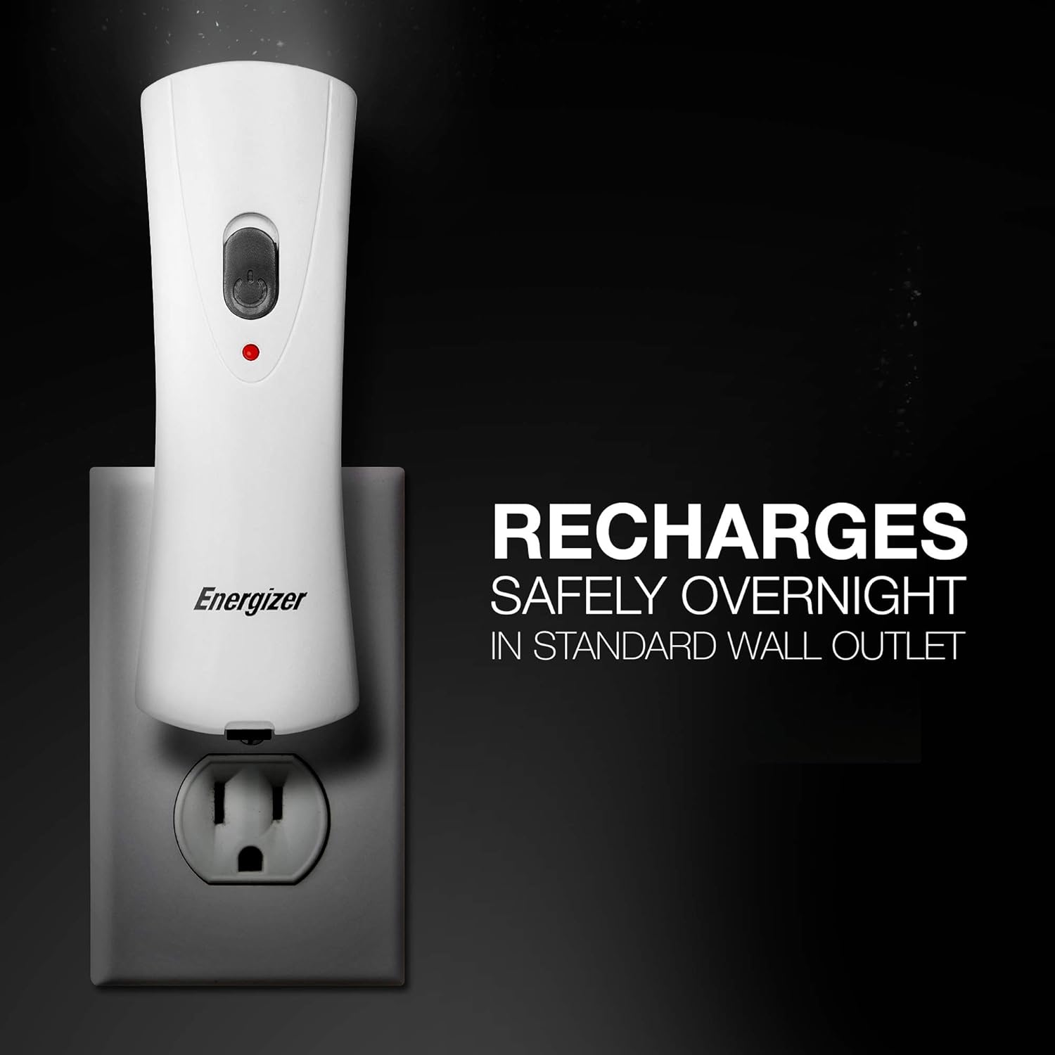 Energizer Compact Rechargeable Emergency LED Flashlight, Plug-in Power Outage Light, Portable Rechargeable Power Failure Flashlights, Great for Hurricane Supplies, Survival Kits, Emergencies : Sports & Outdoors