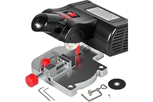 MEFAPE Mini Miter Saw Electric Power Table Saw Benchtop Cut-Off Chop Saw, DIY Cutting Tools for Crafts Miniatures Metal Wood Cutter, Cuts 1/2"Max Tall Max 45 Degree