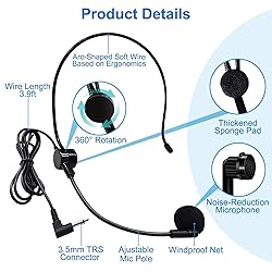 Kinizuxi Hands Free Microphone Headset Mic,Flexible