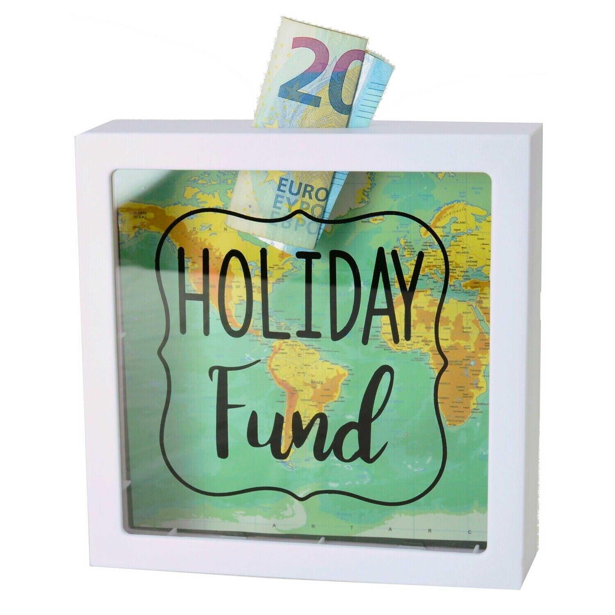 ootb 144315 Holiday Fund Money Box, White, 15 cm