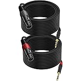 LanSenSu XLR to 1/4 TRS Stereo Adapter,XLR Female to 1/4 Inch (6.35mm) Stereo Balanced Microphone Stereo Audio Converter AdapterCable 2Pack-100ft