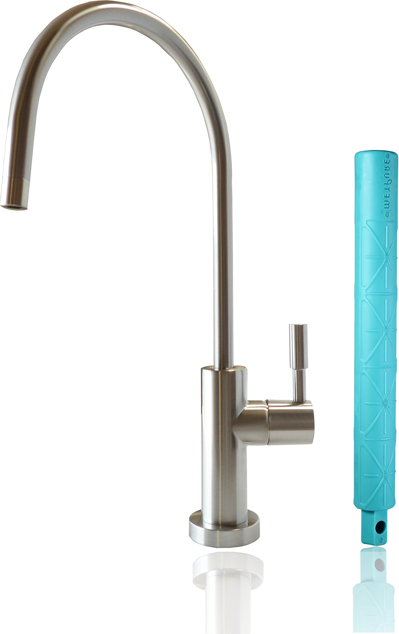 Metpure Drinking Water Designer Faucet for Reverse Osmosis and Water Filtration Systems, Non-Air Gap Lead-Free, Brushed Nickel With Drinking Water Faucet Wrench RO-FW148