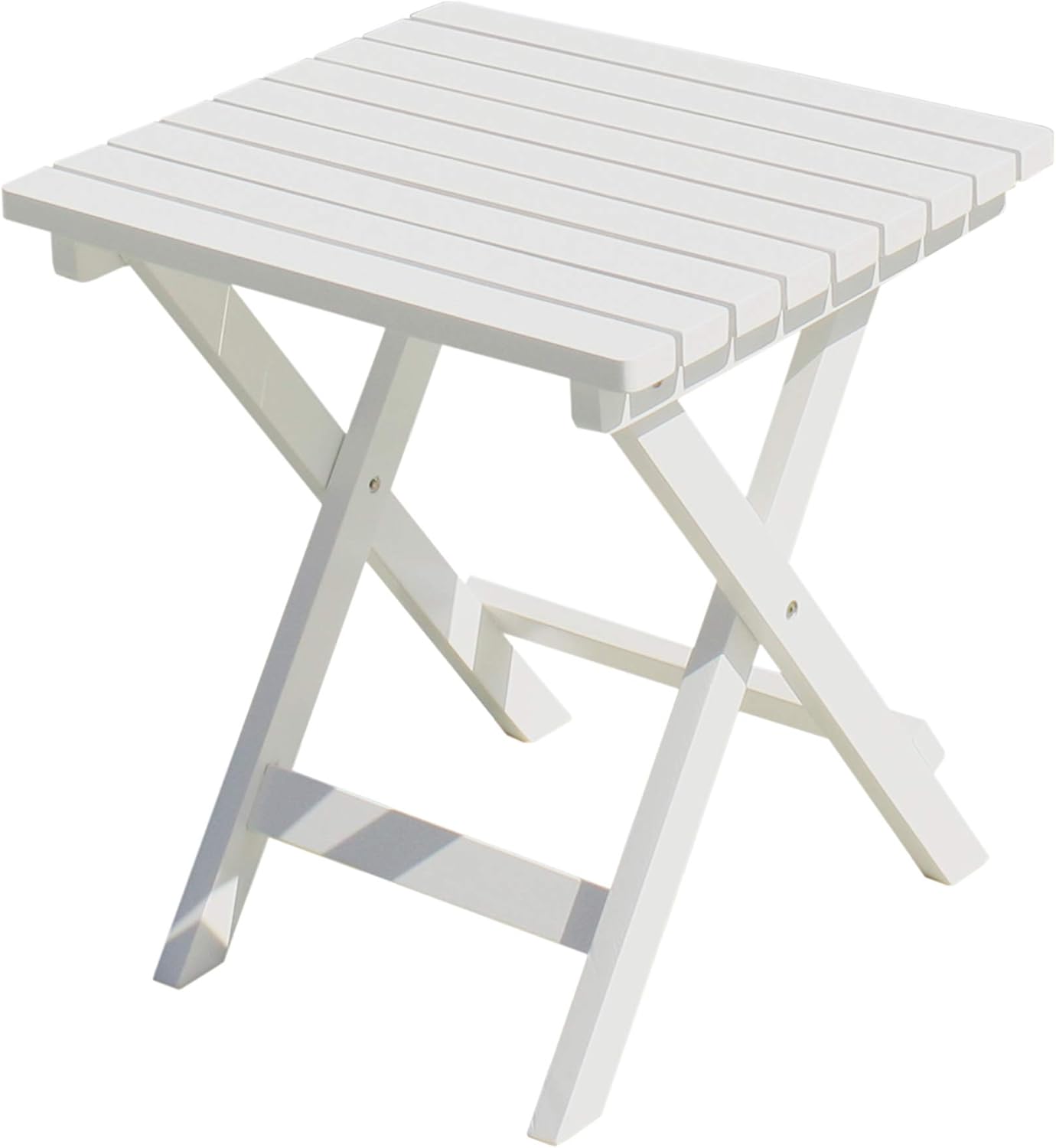 Rockingrocker - T033SWT White Wooden Rectangular Folding Side Table - No Assembly Required - Suitable for Porch and Indoor - W15.75 x D17.72 x H18.9 Inches: Kitchen & Dining