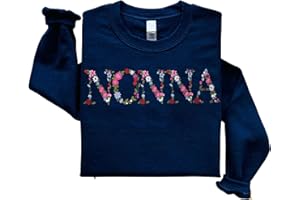 Regamor Embroidery Nonna Sweatshirts For Women Gift Sweatshirt From Grandkids Nonna Flower Grandma Gift Mothers Christmas