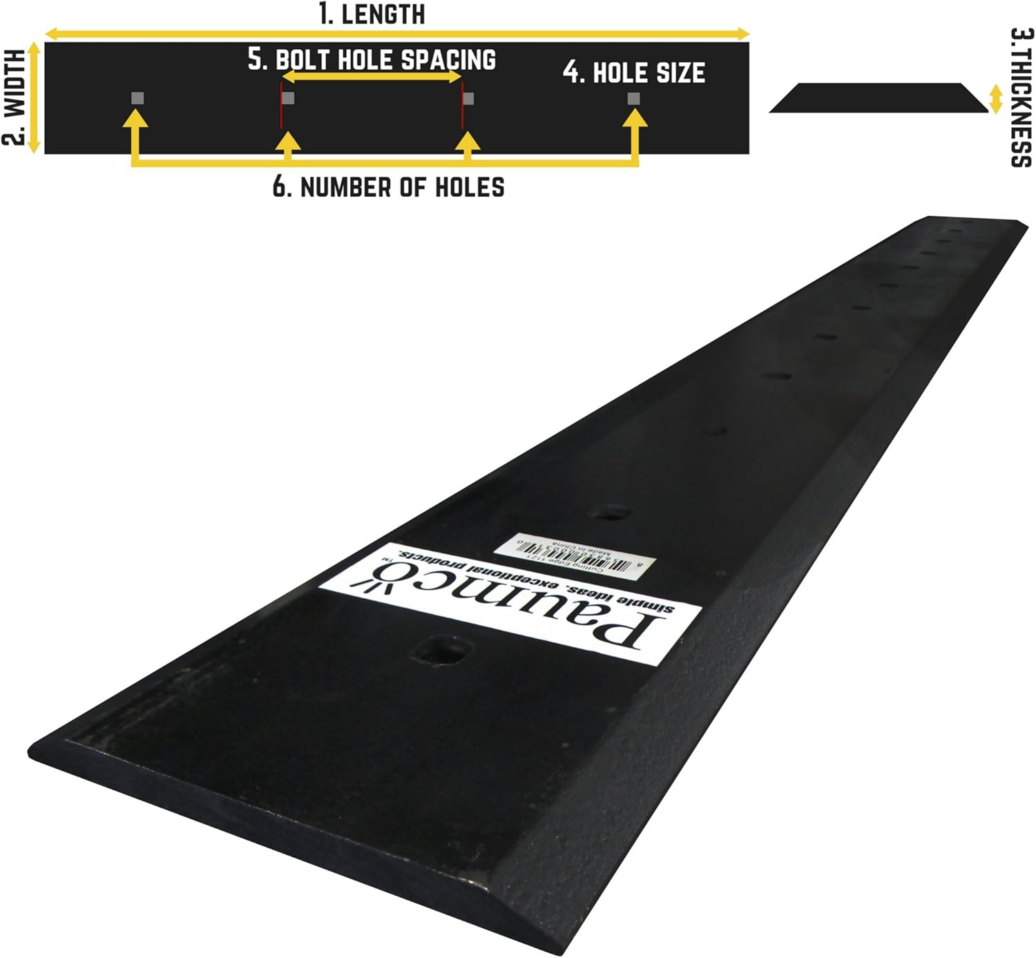 Paumco Bolt On Reversible Cutting Edge Length 96" Width 8" Thickness 5/8