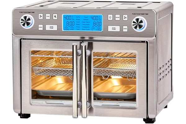 Emeril Lagasse Dual Zone 360 Air Fryer Oven Combo with French Door, 25 QT Extra Large Family Size Meals to Cook Two Foods in 