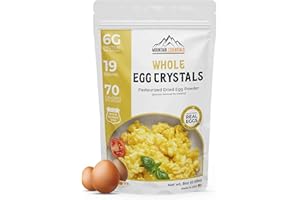 MOUNTAIN ESSENTIALS Whole Egg Crystals Pasteurized Dried Egg Powder 8 Oz Pure Natural Nutrient-Rich Whole Egg Powder For Baking, Cooking, Camping, Quick Meal Preparation Shelf Stable Food Pack of 1