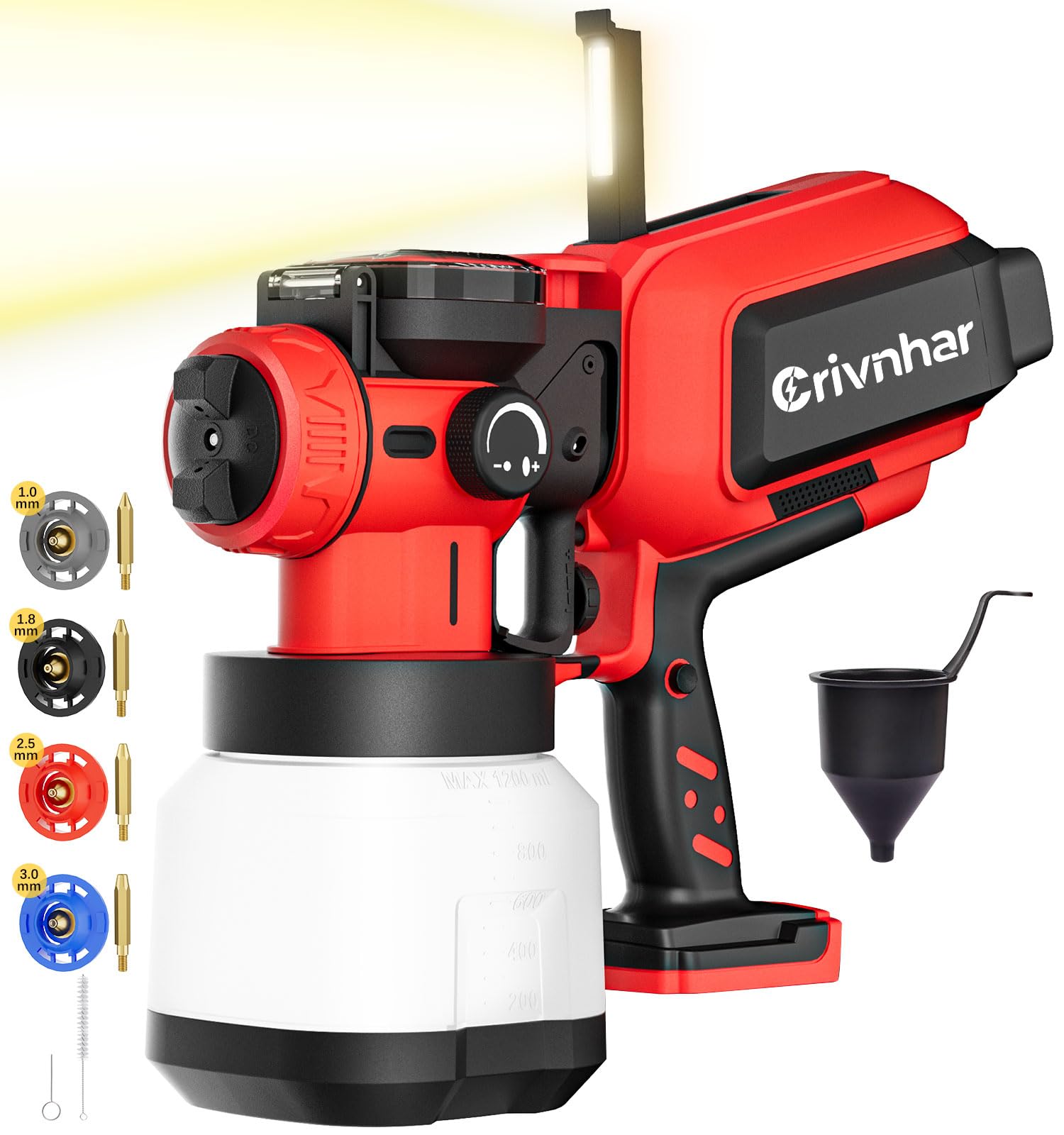 Photo 1 of Cordless Paint Sprayer 70000RPM Compatible for Milwaukee 18V Battery, 1200mL Handheld HVLP AUTO Paint Sprayer with Brushless Motor for Home Furniture Deck Ceiling Cabinets Fence Door(No Battery)