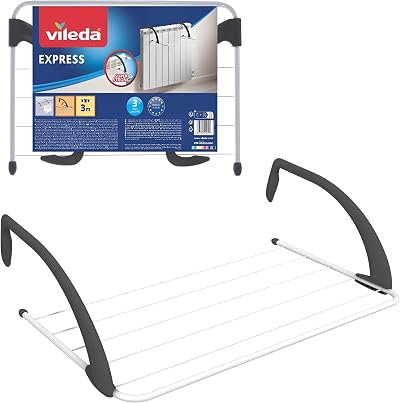 Vileda Express Indoor Radiator Airer 6 Bars Adjustable Arms 3M Drying Space