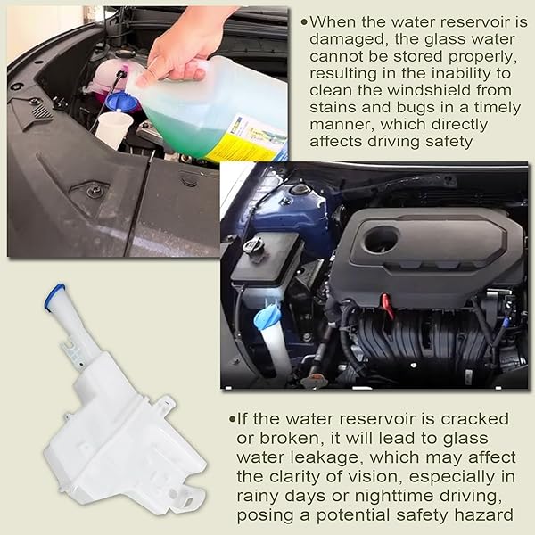 PRIPRILOD WINDSHIELD WATER RESERVOIR WATER BOTTLE TANK BRACKET COMPATIBLE WITH HYUNDAI TUCSON 2016-2021# 98620-D3100 98620-D3000