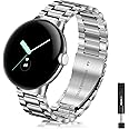 Yeahxing Metal Band for Google Pixel Watch 3 45mm 41mm - Stainless Steel Band for Google Pixel Watch 3 2024 Pixel Watch 2/1, Adjustable Wristband Band for Men Women