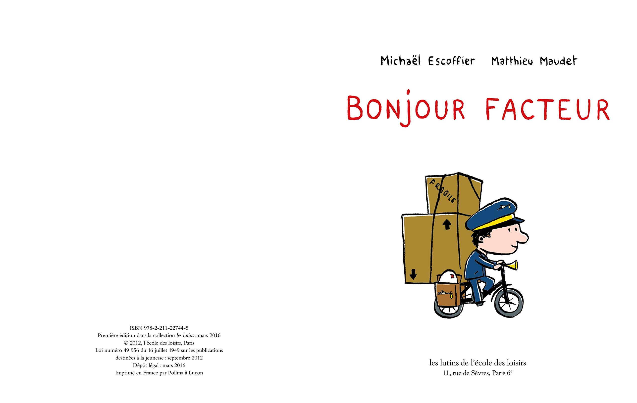 Bonjour Facteur Les Lutins French Edition Escoffier Michael Maudet Matthieu Amazon Com Books