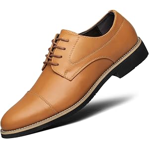 MEPHALUS Men's Business Dress Shoes Casual Cap-Toe Oxford Fashion Derby | Lace-Up,Tuxedo Prom,Comfortable,Wedding,Office Form