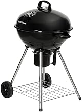 George Foreman Portable Charcoal BBQ Round Kettle 47.5 cm Grill with Wheel Stand