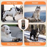 SlowTon Dog Boots Waterproof Non Slip Paw Protectors Adjustable Reflective view 8