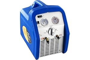 P PBAUTOS 1HP Dual Cylinder Refrigerant Recovery Machine, 110V-120V 60Hz Portable Oil-less Freon Recycling Unit for Both Liquid and Vapor Refrigerant, for Automotive A/C System, Household HVAC System