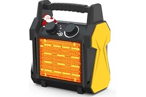 Buyplus Outdoor Heater, 1500W Patio Heater for Garage, Portable Electric Space Heaters with Overheat Tip-Over Protection, PTC Ceramic Space Heaters for Garage, Greenhouse, Indoor Outdoor Use,Yellow