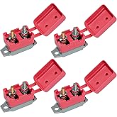 BFXM 4 PCS Auto Reset Circuit Breakers, 12v Circuit Breaker, 30 Amp Breaker | Stud Type Circuit Breaker with Cover for RV Marine Boat Trolling, Car Engines and More