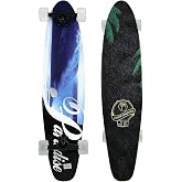 Paradise Longboard Kicktail Complete Cruiser Skateboard, Wave Fade, 9" x 40"