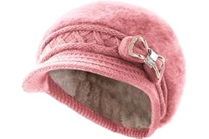 Surblue Lady Knit Newsboy Cap Beret Hats s Crystal Bow Angora Plush Winter Beanie Crochet
