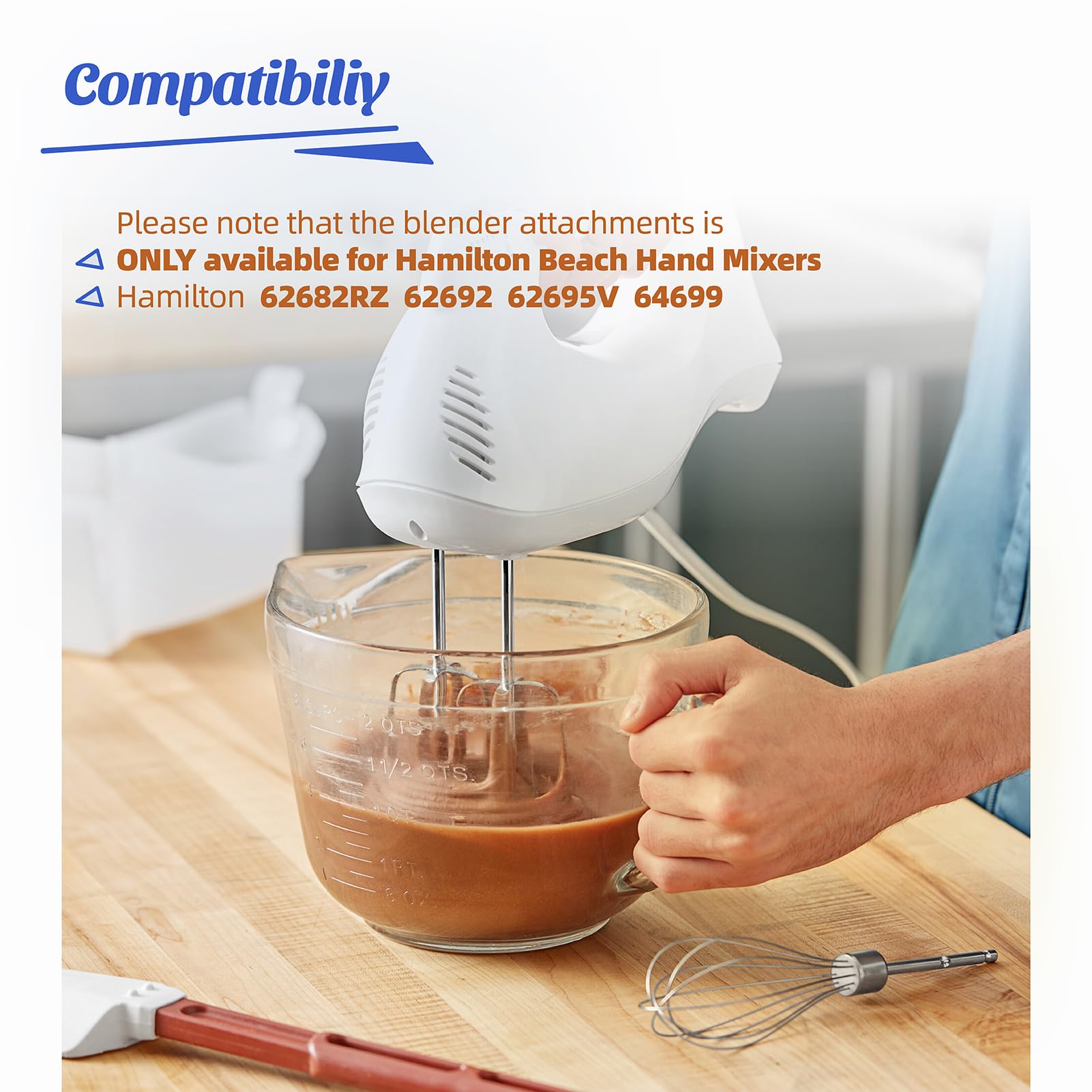 Hamilton Beach Hand Mixer Replacement Beaters - Compatible with 62682RZ, 62692, 64699, 62695V Mixers