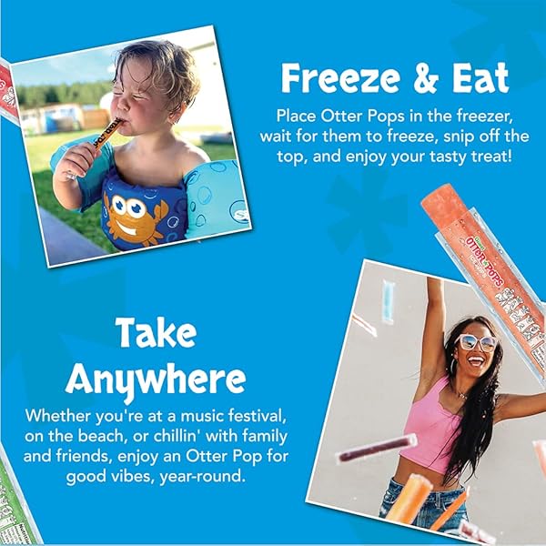 OTTER POPS, GIANT ORIGINAL 5.5OZ, 27 ICE POPS, SIX ZIPPY FLAVORS