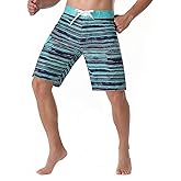 unitop Men's Bathing Board Trunks Beach Shorts Holiday Hawaiian Colorful Striped