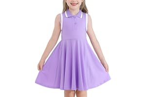 WISREMT Kids Girls Polo Dress Sleeveless Summer Tank Dress Tennis Golf Outfit Sport Active Dresses for School Casual Party