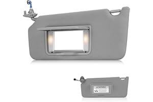 HKPARTS Left Driver Side Sun Visor SunVisor with Light for 2008-2012 Honda Accord 83280TA0A91ZB (Gray)
