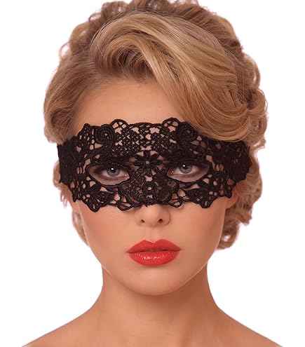 Amazon.com: Tgirls Black Masquerade Mask for Women Rhinestone Lace