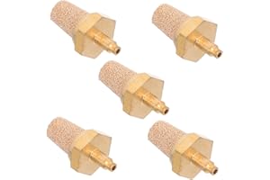 SUPVOX 5pcs Pure Copper Brass Nozzle Muffler Fog Machine Oil Tube Compressor Fitting Pneumatic Noise
