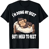 Monkey Ape Animal Pajamas Nightgown Sleeping Napping T-Shirt