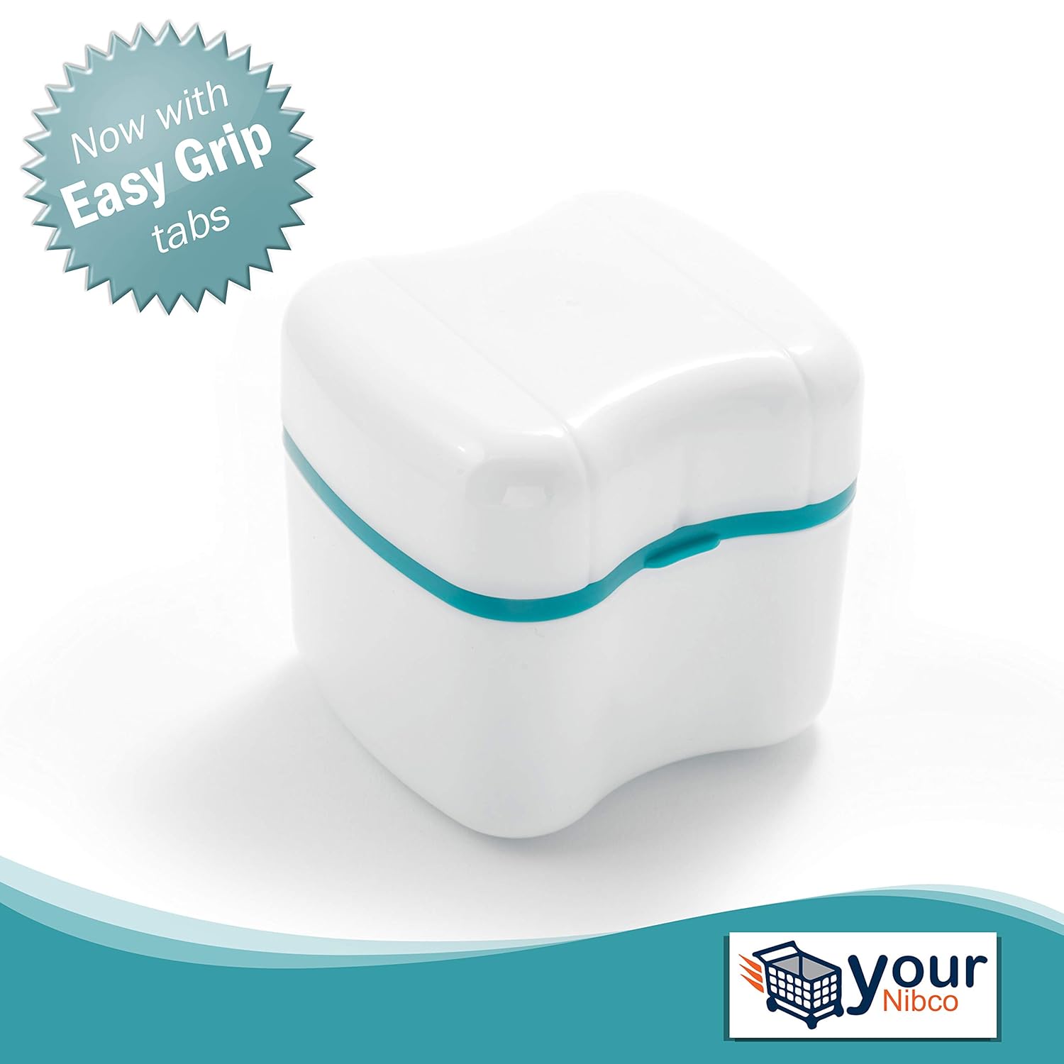 Retainer-Denture Bath-Dental Appliance Cleaning Case Size Standard with Easy Grip – Color Teal: Health & Personal Care