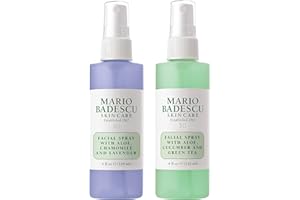 Mario Badescu Facial Spray Duo - Includes Aloe, Chamomile & Lavender PLUS Aloe, Cucumber & Green Tea Toner for Face, Neck or Hair - Cooling and Hydrating Face Mist for All Skin Types, Dewy Finish