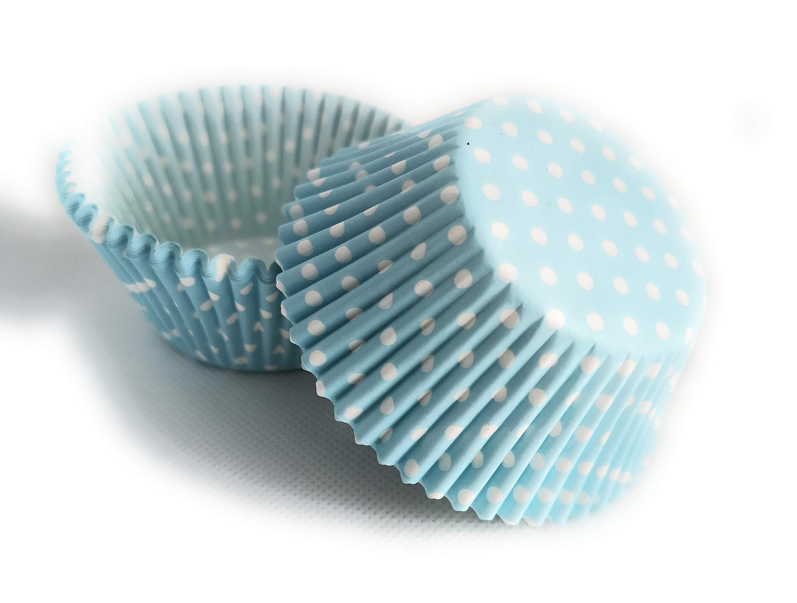 60 x Blue Spotty Paper Cupcake Cases