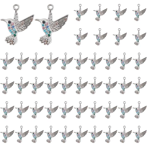 100 Ciondoli Colibrì In Argento Per Gioielli Fai Da Te: 1,8 Cm, Charm Per Bracciali E Collane