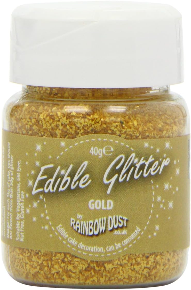 Rainbow Dust Colours Edible Glitter Gold Mini Bulk 40 g Amazon.co.uk