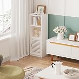 Dripex 3 Tier Floor Cabinet White PVC Bathroom Storage Shelf Unit view 3