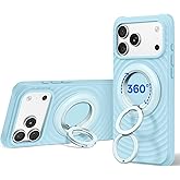 SYNCWIRE for MagSafe Ring Phone Holder, 360° Rotation Magnetic Cell Phone Grip Dual-Sided Magnets Phone Ring Kickstand Compatible with iPhone 17 16 15 14 13 12 Pro Max MagSafe, Android, Samsung etc.