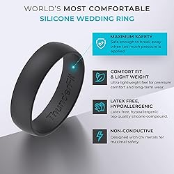 ThunderFit Unisex Silicone Wedding Rings, Rubber