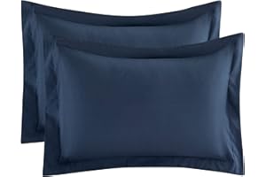 VANTA REPUBLIC Sham Pillows Set of 2, 20 X 40, Hypoallergenic Pillow Cover, High Thread Count, Double Brushed Microfiber, 2200 Series, 90 GSM, Hotel Collection, King Size Pillow Shams Set of 2 (Navy, King)