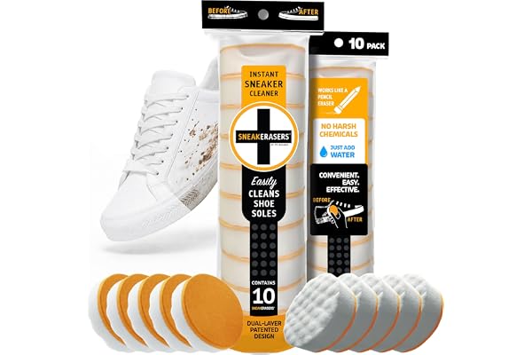 SneakERASERS Sole and Sneaker Cleaner, Premium, Disposable, Dual-Sided Sponge for Cleaning & Whitening Shoe Soles