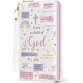 Christian GIfts For Women, Womens Wallet, Pink Christian Wristlet Wallet For Women, Child Of God Card Holder Purse, Birthday Christmas Graduation Gifts For Women, Religious Office Daily Purse
